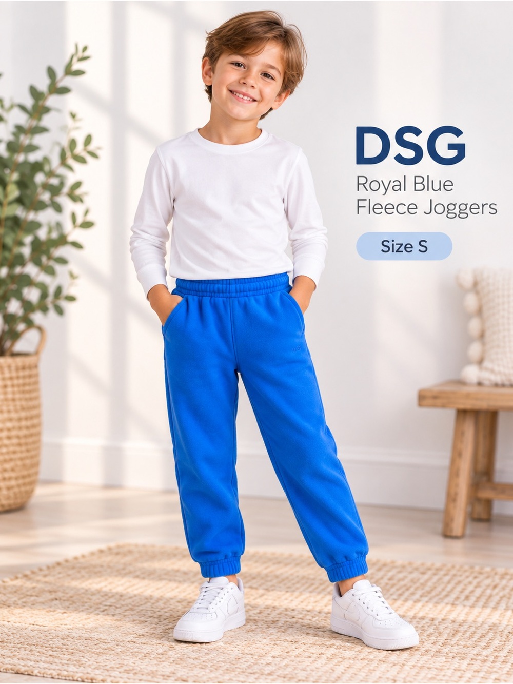 DSG Royal Blue Fleece Joggers for Kids